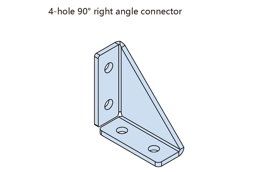 4-hole 90° right angle connector 